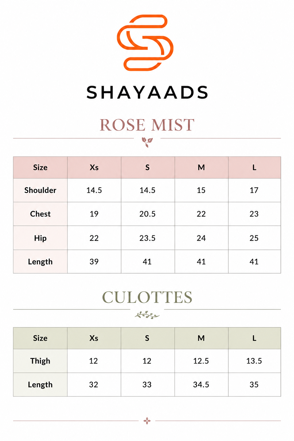 Size Chart