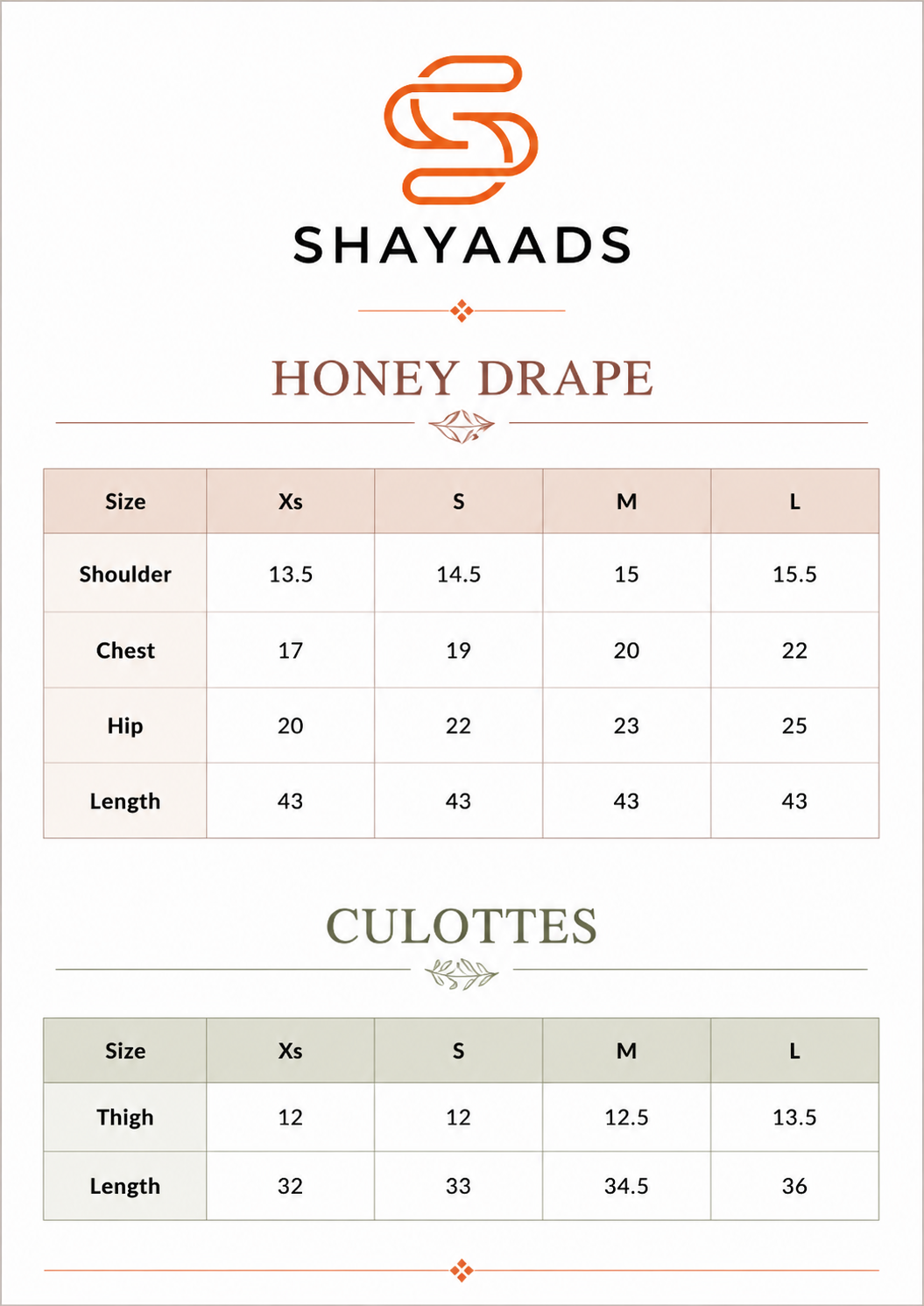Size Chart
