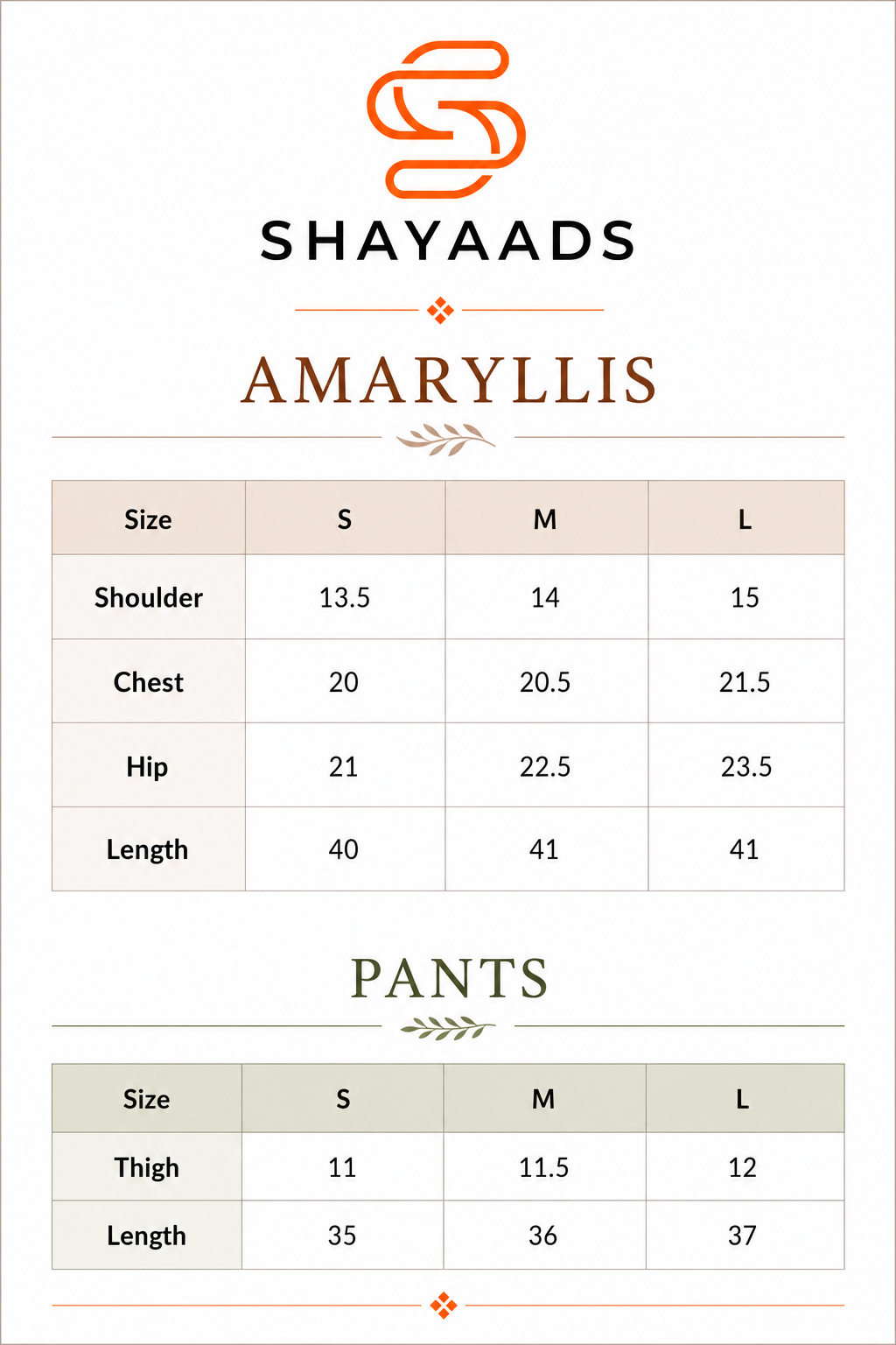 Size Chart