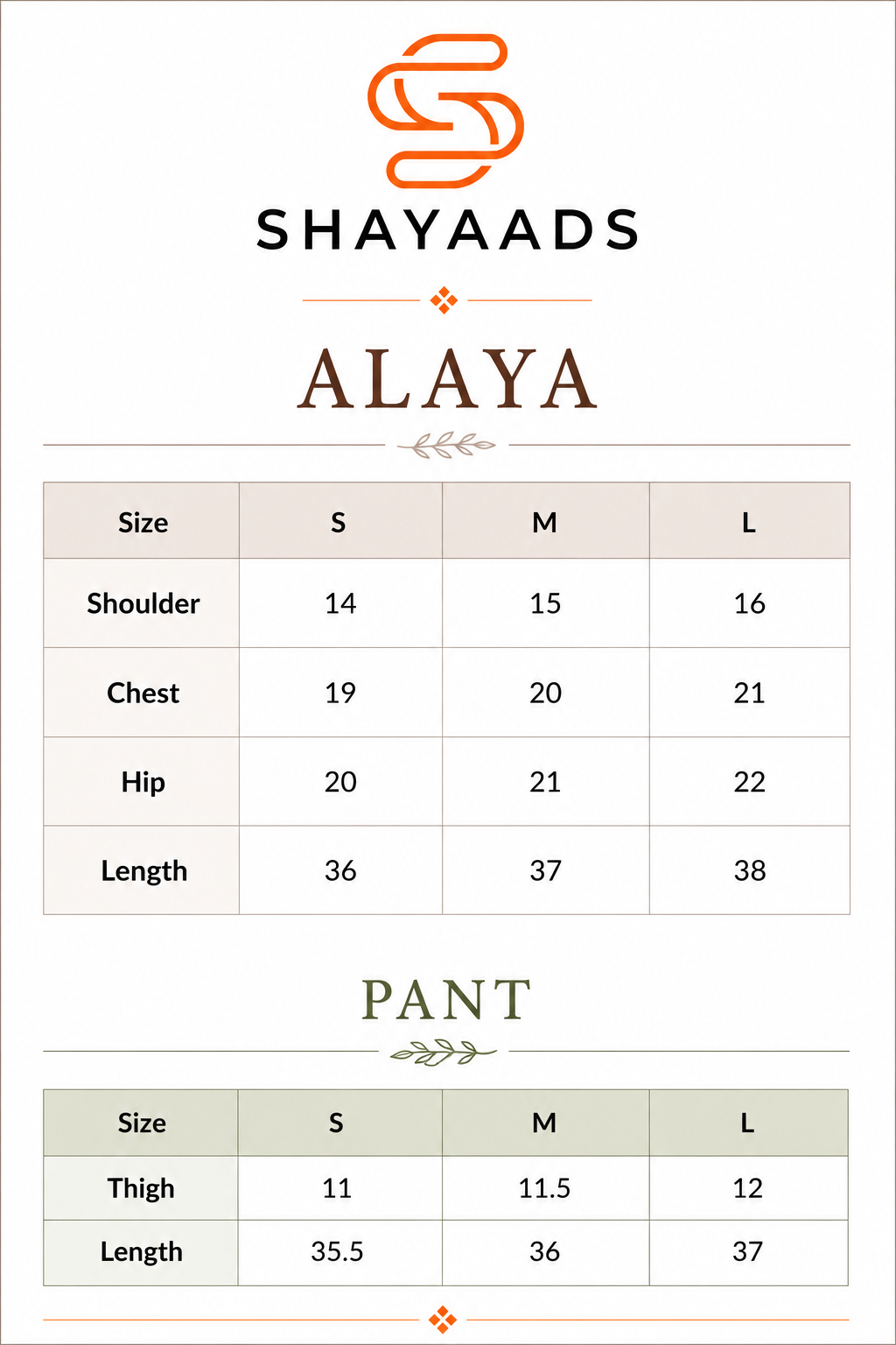 Size Chart